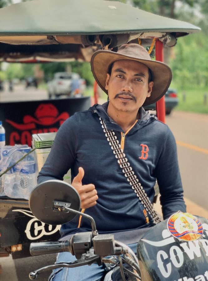 He didn’t just drive me around Angkor. He read the whole day.